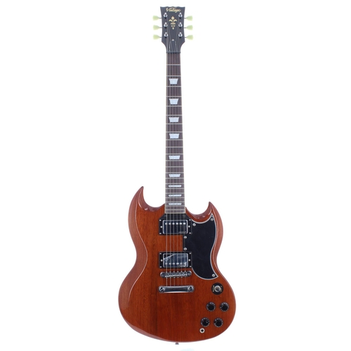 321 - JHS Vintage VS6 electric guitar; Finish: natural mahogany; Fretboard: Lignum Rosa; Frets: good; Elec... 