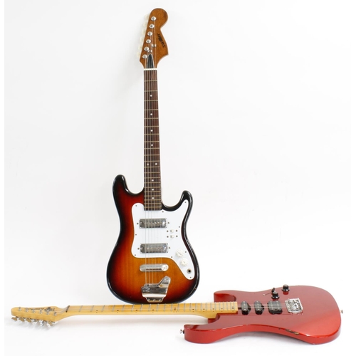 333 - 1970s Satellite 65/T shortscale electric guitar, made in Korea; Finish: three-tone sunburst, dings a... 