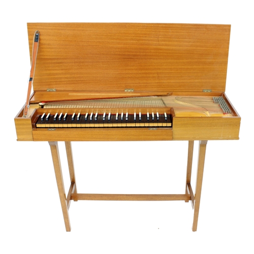 1284 - Contemporary mahogany cased clavichord by and inscribed John Morley, London on the sound board, no. ... 