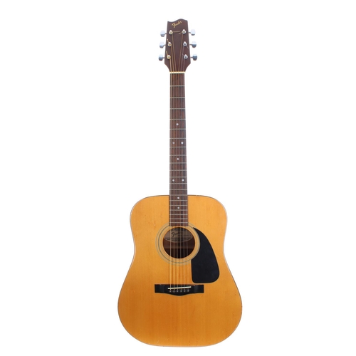 343 - 1980s Fender Gemini II acoustic guitar, made in Korea; Back and sides: mahogany, various scratches a... 