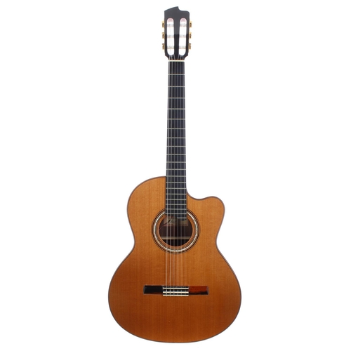 357 - Linda Manzer nylon string cutaway electro-acoustic guitar, made in Toronto, Canada; Back and sides: ... 