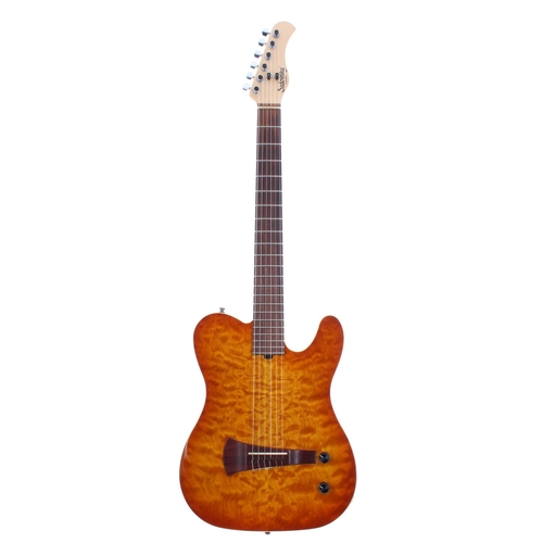 358 - Sadowsky ENL-CMB electric nylon guitar; Finish: caramel burst; Fretboard: rosewood; Frets: good; Ele... 