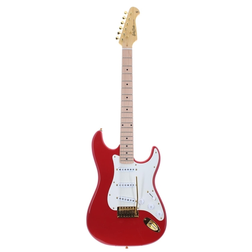 362 - Harley Benton Tribute Series ST-59HM electric guitar, made in Indonesia; Finish: Fiesta red; Fretboa... 