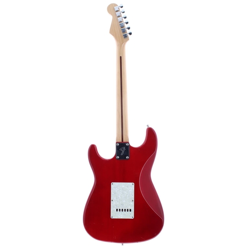 367 - Custom build 'Dragoncaster' electric guitar; Finish: red, dings and marks; Fretboard: rosewood with ... 