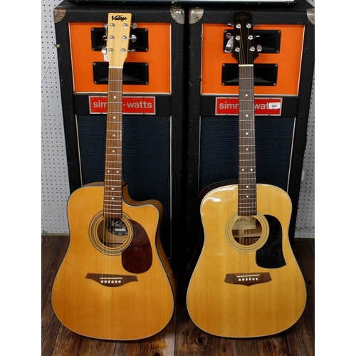 370 - Two acoustic guitars to include an Aria AW200 and a JHS Vintage VEC500MP electro-acoustic (2)... 