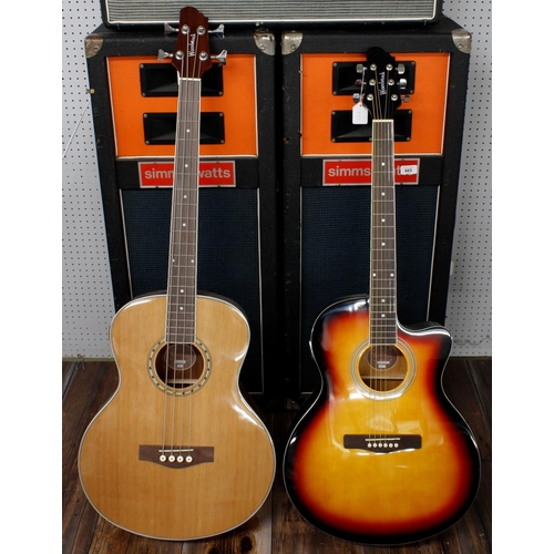 371 - Woodstock electro-acoustic guitar; together with a Woodstock electro-acoustic bass guitar (2)... 