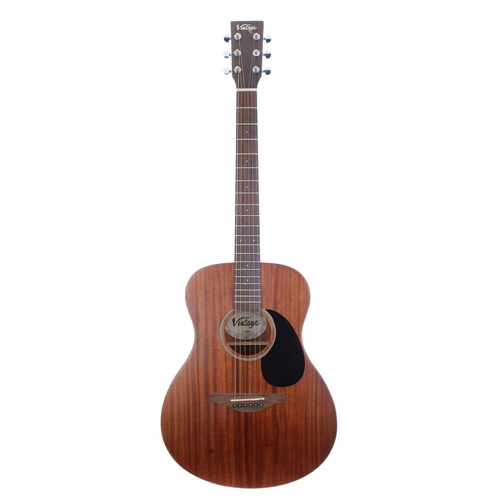 376 - JHS Vintage V300MH acoustic guitar; Back, sides and top: mahogany; Fretboard: rosewood; Frets: good;... 