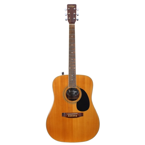 377 - JHS Vintage EA400N electro-acoustic guitar; Finish: natural, a few dings to edges, further minor sur... 