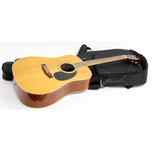 377 - JHS Vintage EA400N electro-acoustic guitar; Finish: natural, a few dings to edges, further minor sur... 