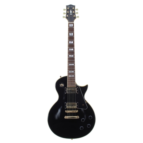 381 - Jay Turser JT-220 electric guitar; Finish: black, surface buckle marks to back; Fretboard: rosewood;... 