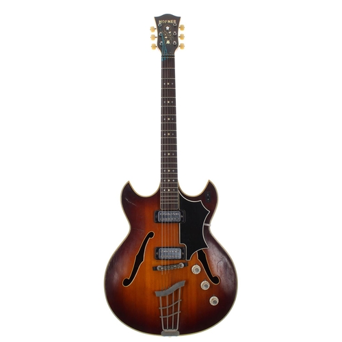 384 - 1965 Hofner Ambassador hollow body electric guitar, made in Germany, ser. no. 1x9; Finish: brunette,... 