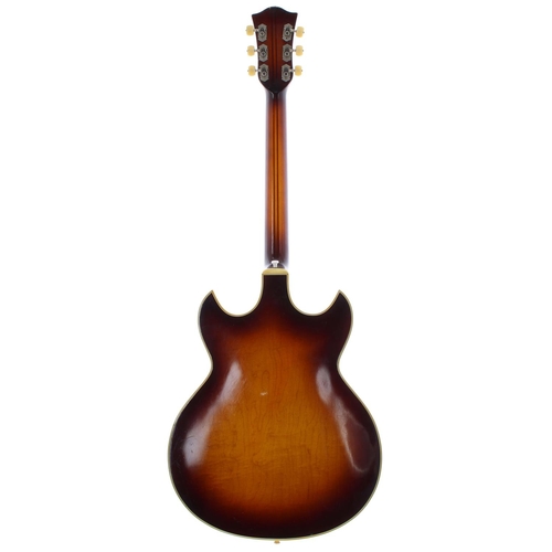 384 - 1965 Hofner Ambassador hollow body electric guitar, made in Germany, ser. no. 1x9; Finish: brunette,... 