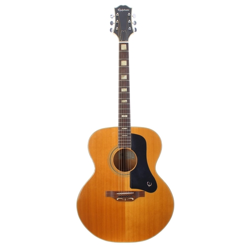 390 - 1970s Epiphone FT-570BL Sheraton acoustic guitar; Finish: natural, a few minor dings; Fretboard: ros... 