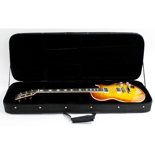 393 - Knight Guitars Singlecut L5S Type electric guitar, made in England; Finish: honey burst, minor dings... 