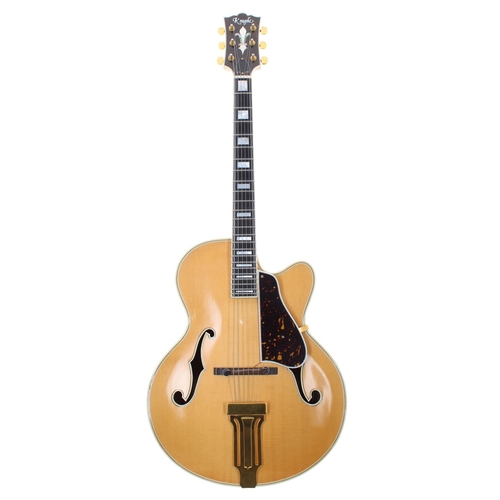 394 - Knight Guitars archtop electric guitar, made in England; Finish: natural, lacquer checking and minor... 