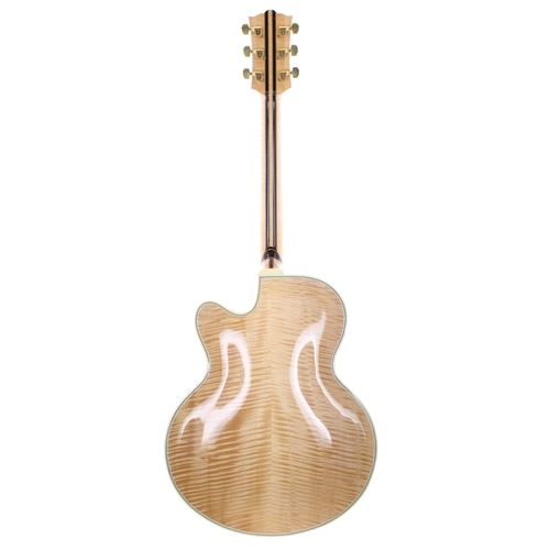 394 - Knight Guitars archtop electric guitar, made in England; Finish: natural, lacquer checking and minor... 