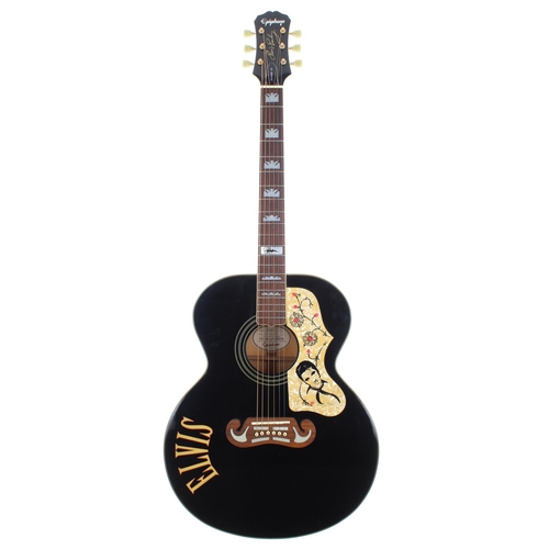 399 - 1996 Epiphone Elvis Presley acoustic guitar, made in Korea, ser. no. S96xxxx03; Finish: black, light... 