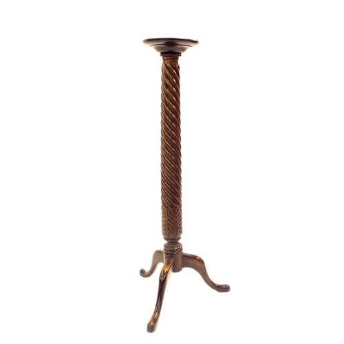 197 - 19th century mahogany barley twist torchere, 45