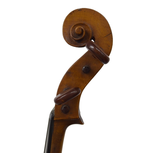 126 - English violoncello circa 1820 (in need of restoration), bearing the repairer's label of William H H... 