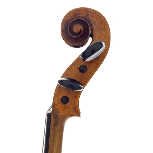 18 - French violin labelled Louis Collenot, Luthier á Paris 1924, the one piece back of almost plainish w... 