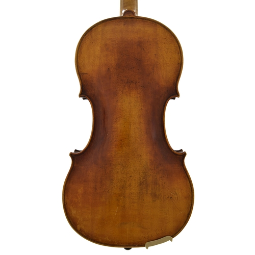 24 - 19th century Bohemian violin bearing the repairer's label of Emil Hjorth dated 1895, the one piece b... 