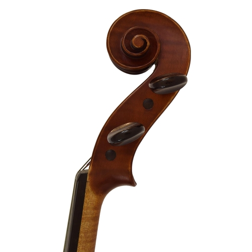 56 - English Tertis model viola by and labelled Made by Arthur Richardson, Crediton, Devon 1954, R.T. vio... 