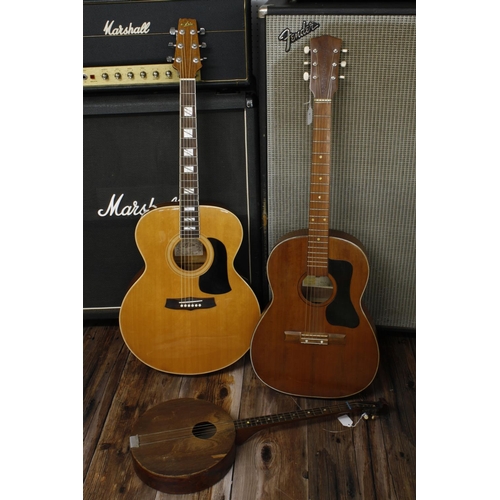 406 - Aria LJ-10HB acoustic guitar; Back and sides: mahogany, light marks; Top: natural spruce, light mark... 