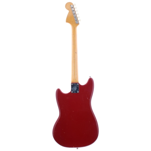 413 - 1966 Fender Mustang electric guitar, made in USA, ser. no. 1xxxx5; Finish: Dakota red with many blem... 