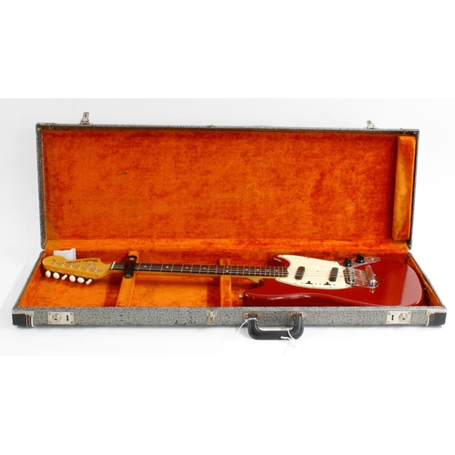 413 - 1966 Fender Mustang electric guitar, made in USA, ser. no. 1xxxx5; Finish: Dakota red with many blem... 