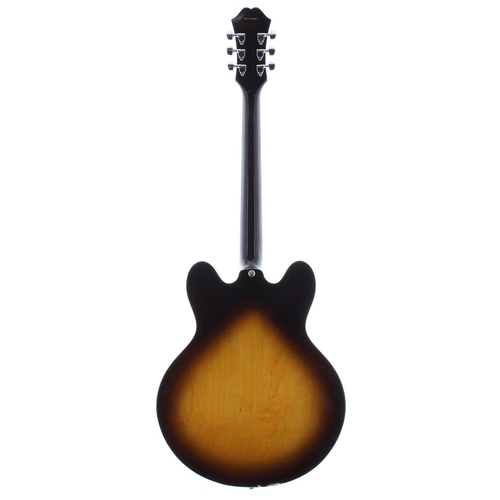 416 - 2001 Epiphone Dot semi-hollow body electric guitar, made in Korea; Finish: two-tone sunburst, heavy ... 