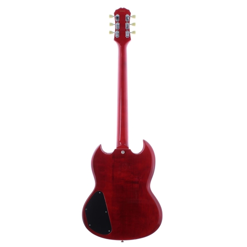 417 - 1990s Epiphone SG electric guitar; Finish: cherry red, minor imperfections; Fretboard: rosewood; Fre... 