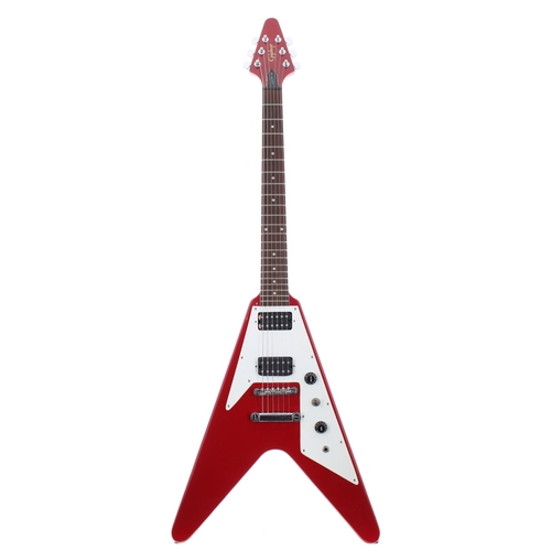 421 - 2002 Epiphone Flying V electric guitar, made in Korea, ser. no. S02xxxxx79; Finish: red, minor dings... 