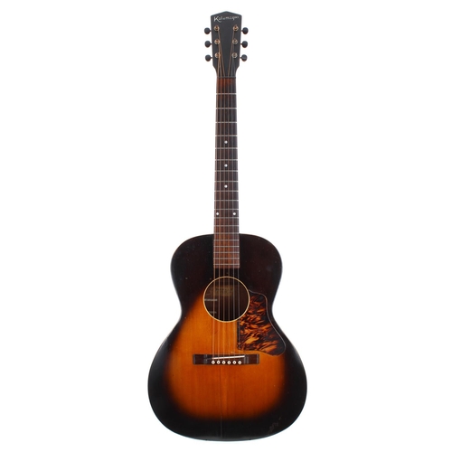 426 - 1930s Kalamazoo KG-14 acoustic guitar, made in USA; Finish: sunburst, repaired crack towards the cen... 