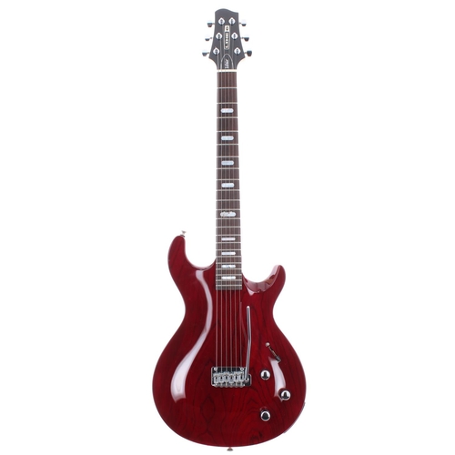 428 - Line 6 Variax electric guitar, made in Japan; Finish: red, one small ding to treble edge; Fretboard:... 