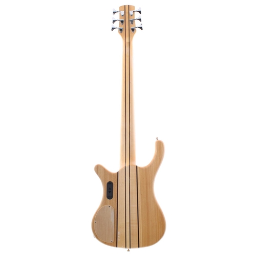 432 - Gear4Music six string bass guitar; Finish: natural; Fretboard: rosewood; Frets: good; Electrics: in ... 