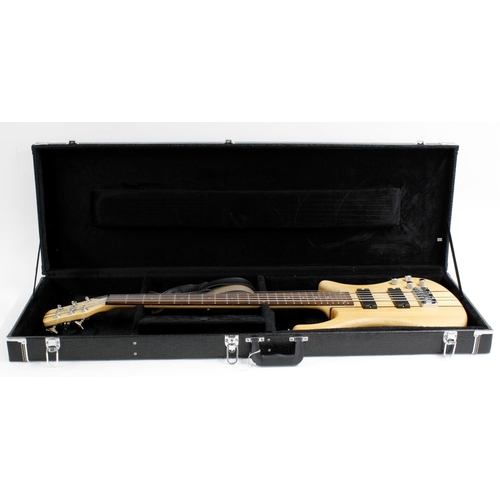 432 - Gear4Music six string bass guitar; Finish: natural; Fretboard: rosewood; Frets: good; Electrics: in ... 