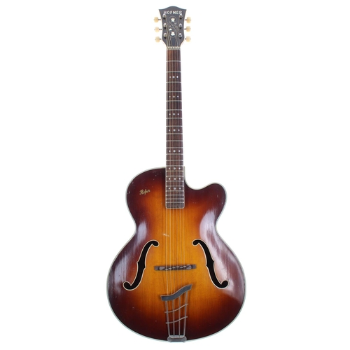 441 - Hofner President acoustic archtop guitar, made in Germany, circa 1962; Finish: brunette, lacquer che... 