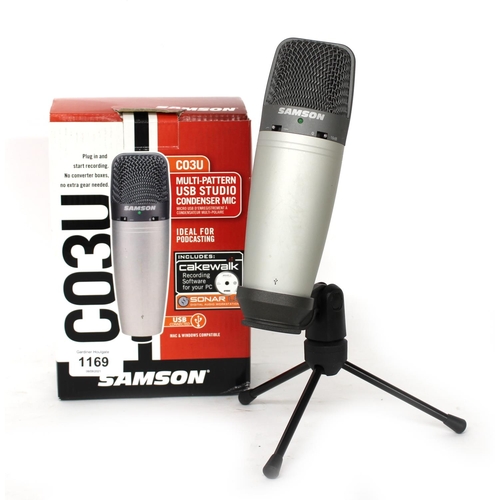 1169 - Samson CO3U USB studio condenser microphone, boxed