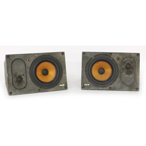 1188 - Pair of B & W LM1 Mass aluminium speaker monitors (tarnishing to exterior)