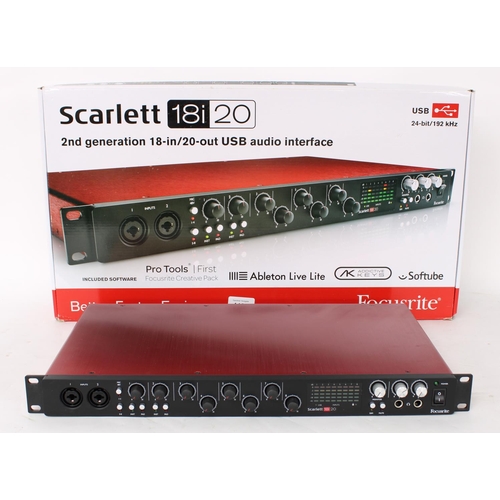 1191 - Focusrite Scarlett 18i20 2nd Generation USB audio interface rack unit, boxed