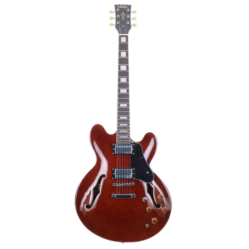 322 - JHS Vintage VSA500W semi-hollow body electric guitar; Finish: walnut; Fretboard: Lignum Rosa; Frets:... 