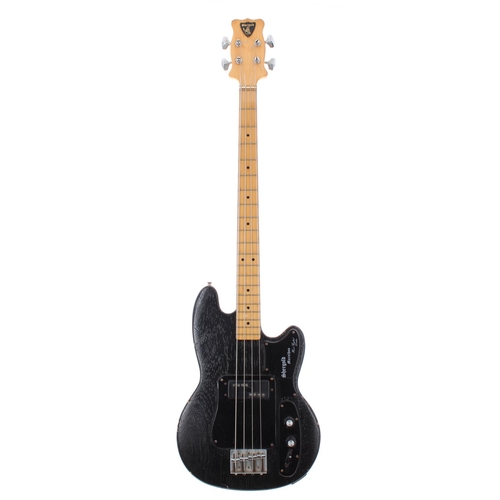 332 - 1970s Shergold Marathon bass guitar, made in England, ser. no. 6xx2; Finish: black, many blemishes, ... 