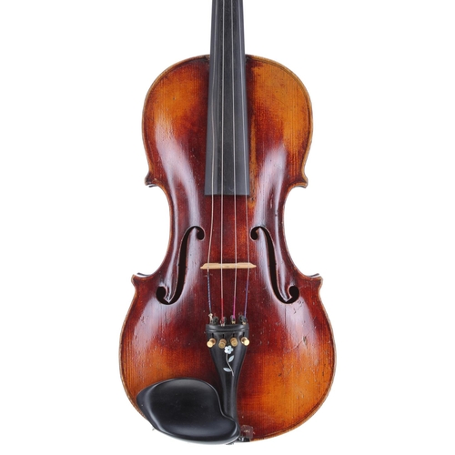 2438 - German viola of the Neuner School circa 1890, the two piece back of very faint medium curl with simi... 