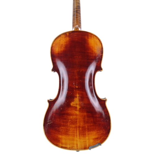 2438 - German viola of the Neuner School circa 1890, the two piece back of very faint medium curl with simi... 