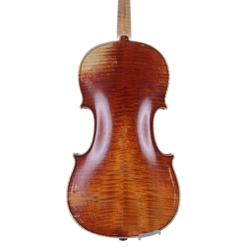 2448 - Good German violin labelled Wilhelm Nurnberger, Geigenmacher in Mittenwald An der Isan, no. 121, the... 