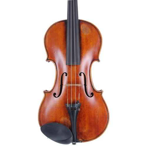 2450 - English violin by and labelled T.J. Bellingham, fecit Leeds, December 1917 no. LD1, 'The Tank' 130; ... 