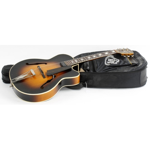 77 - 1958 Levin 330 archtop guitar, made in Sweden; Finish: sunburst, hairline cracks to side lower bout ... 