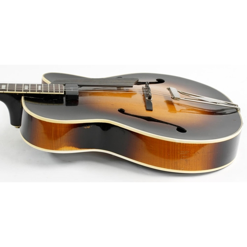 77 - 1958 Levin 330 archtop guitar, made in Sweden; Finish: sunburst, hairline cracks to side lower bout ... 