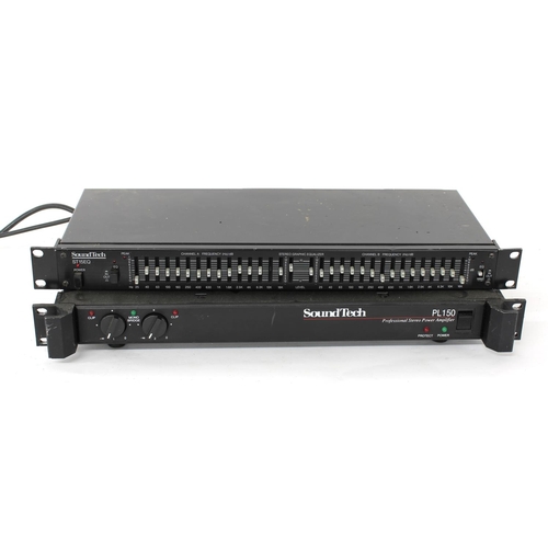 1319 - Soundtech PL150 stereo power amplifier and a  Soundtech ST15EQ rack unit (2)