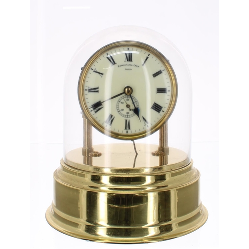 1110 - Good brass Eureka electric mantel clock, the 4.25